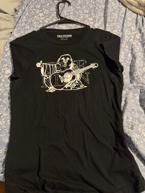 True Religion Black Graphic Guitar Tee